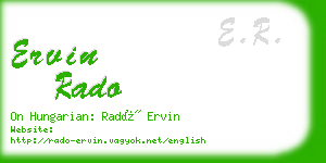 ervin rado business card