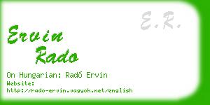 ervin rado business card